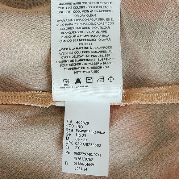 JESSICA SIMPSON Long Sleeve Layered Sheer Floral Drawstring Waist Chic Blouse - Picture 8 of 8